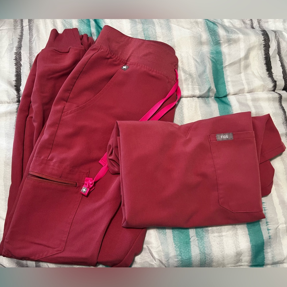 breast cancer pink Fig scrubs